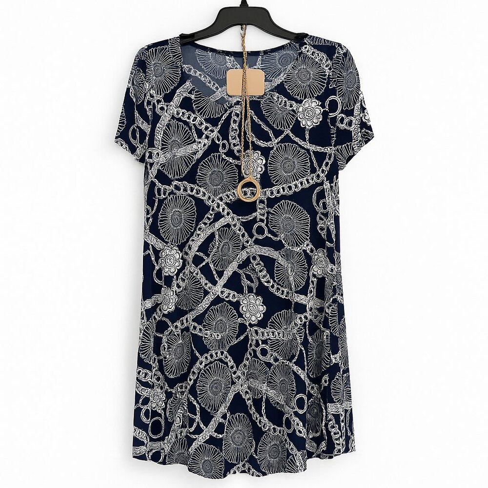 NWT | SJS Blue & White Floral Dress | Size Large